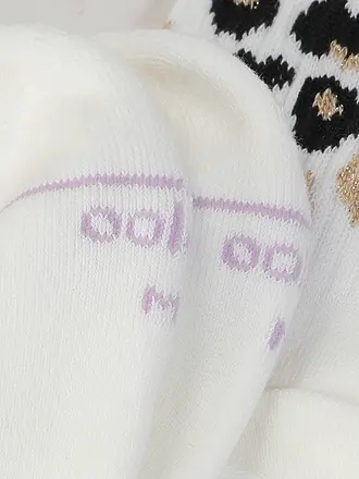 OOLEY | Calcetines LEO con estampado integral de leopardo, rosa neón y blanco | weiss